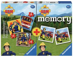 PUZZLE + JOC MEMORY POMPIERUL SAM, 25/36/49 PIESE - RAVENSBURGER (RVSPC06910)