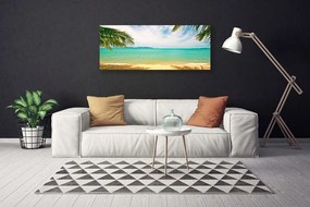 Tablou pe panza canvas Sea Beach Peisaj Albastru Galben