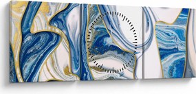 Tablou - Valuri de marmură (cu ceas) (90x30 cm)