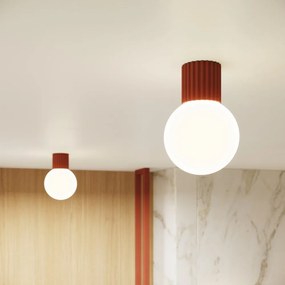 Plafonieră portocalie cu abajur din sticlă ø 12 cm Orbital – Sollux