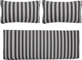 Set 3 huse de perna pentru canapea, alb-negru cu dungi, Mundo