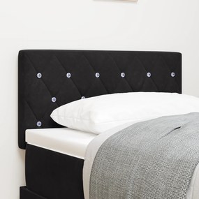 vidaXL Tăblie LED cu lumini cu bandă LED Argyle Negru 80 cm Catifea