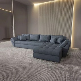 Colțar extensibil dumonde cu ladă de depozitare si sezut confortabil din spuma high-density, Loana XL Enjoy Antracit II 335x185 cm