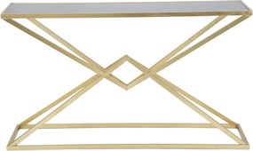 Consola Piramid, Mauro Ferretti, 130x40x75 cm, fier, auriu/negru