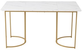 Masă de bucătărie dreptunghiulară cu cadru metalic stabil, Alb | Aosom Romania