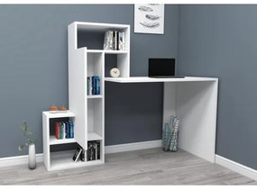 Masă de lucru cu raft IRMAK 119x138,6 cm alb