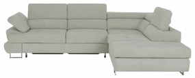 Colţar extensibil, material textil gri deschis, model dreapta, BUTON R