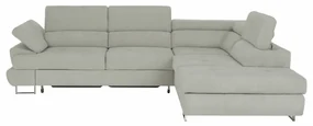 Colţar extensibil, material textil gri deschis, model dreapta, BUTON R