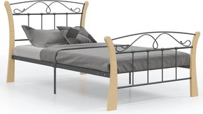 vidaXL Cadru de pat, negru, 100 x 200 cm, metal