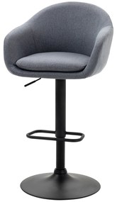 HOMCOM Scaun de bar cu suport pentru picioare; reglabil în înălțime, aspect de lână, 54 cm x 54 cm x 112 cm, Gri | Aosom Romania