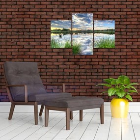 Tablou cu lac și trestie (90x60 cm)
