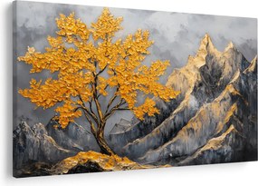 Tablou – Arbore auriu în munți (90x60 cm)