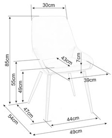 Scaun de bucaterie Cobe Velvet, gri