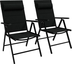 Outsunny Set 2 Scaune Pliabile Aluminiu pentru Terasă cu Spătar Ajustabil Gri | Aosom Romania