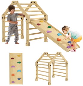 AIYAPLAY 3 în 1 Echelle d'escalade cu tobogan rampă, jucărie de cățărare pliabilă pentru copii 18-48 luni încărcare 50 Kg | Aosom Romania