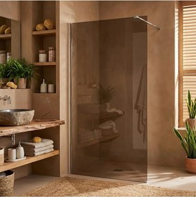 Paravan de dus fumuriu Rea Flexi Brown 130 cm crom