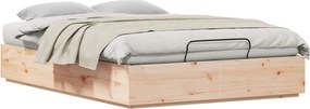 vidaXL Cadru de pat otoman natural 140 x 200 cm Lemn masiv de pin