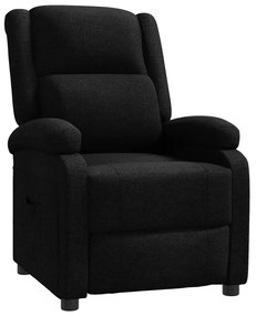 342421 vidaXL Fotoliu rabatabil, negru, material textil