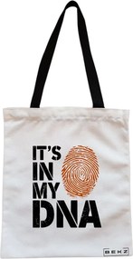 Sacosa de Panza pentru Cumparaturi, Geanta Tote, model It's in My DNA, Cu fermoar, 38x34.5 cm, Alba, BEKZ®