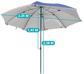 Umbrela de plaja, 225 cm
