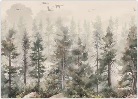 Tablou - Pădurea de pini I., aquarel (70x50 cm)