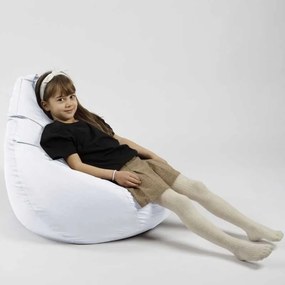 Fotoliu puf copii, Nirvana Light Pufrelax, Material Impermeabil - Alb