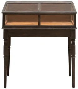 Vitrina din lemn de pin si sticla, cu aspect vintage, Tania