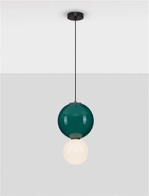 Pendul LED decorativ portelan jasper, sticla alb, NOESIS