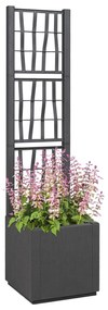 vidaXL Ghiveci Grădină Gri Închis cu Spaliere - 36x36x140 cm