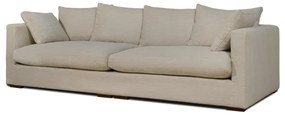 Canapea bej cu tapițerie din catifea reiată 266 cm Comfy – Scandic