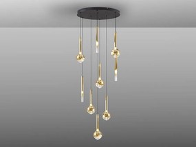 Lustra LED suspendata cu telecomanda Essenza negru, auriu