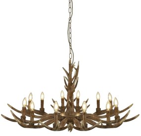 Lustră pe lanț STAG 12xE14/40W/230V coarne de cerb Searchlight 6416-12BR