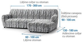 Huse bielastice OCEANO NOU gri-albăstrui canapea cu otoman dreapta (l. 170 - 300 cm)