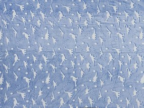 Patura fosforescenta microflanel DINO BLUE 150x200 cm albastru