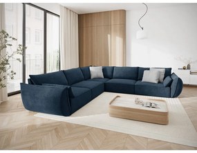Colțar albastru închis (cu colț variabil) Vanda – Mazzini Sofas