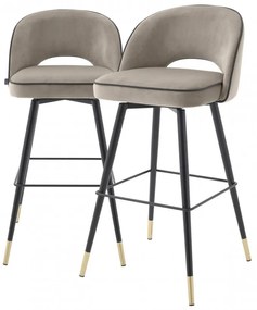 Set de 2 scaune de bar design modern Cliff, greige 113711 HZ
