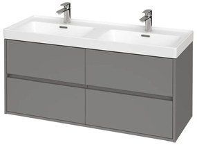 Dulap pentru lavoar, 53x119x45 cm, 4 sertare, gri Gri