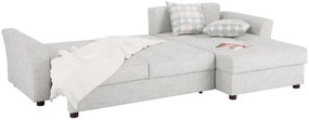 Colțar extensibil cu ladă de depozitare Leon Grey 260x182 cm