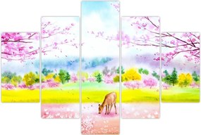 Tablou - Căprioară pictată, acuarelă (150x105 cm)