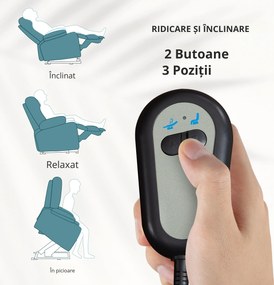 HOMCOM Fotoliu Electric din Material Tip In cu Telecomandă, Suport pentru Picioare și Buzunare, 74x94x111 cm, Albastru | Aosom Romania