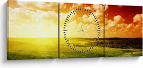 Tablou cu furtuna de vară (cu ceas) (90x30 cm)