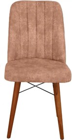 Set masa extensibila cu 4 scaune tapitate Homs cargold 250-30049 nuc-maro 170 x 80 cm