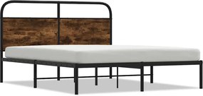 vidaXL Cadru de pat fără saltea 120x190 cm Stejar fumuriu