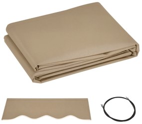 Outsunny Prelată de Schimb pentru Copertină Retractabilă, Material Poliester Anti-UV, pentru Terasă, 4x2.5m, Bej | Aosom Romania