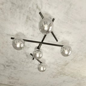 Plafonieră SMART 5xE14/10W/230V negru/gri