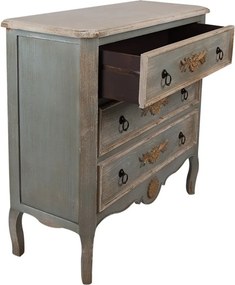 Comoda verde, din lemn masiv, aspect vintage, Brocateur