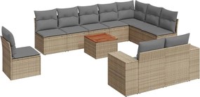 vidaXL Set canapele de grădină cu perne, 11 piese, bej, poliratan