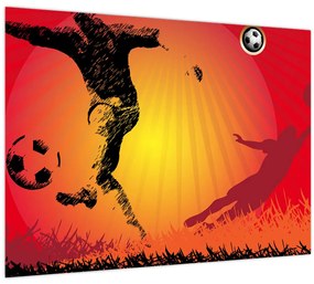 Tablou pe sticlă - Fotbal (70x50 cm)