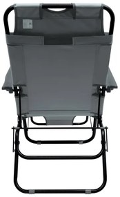 Scaun pliabil ajustabil gri/negru