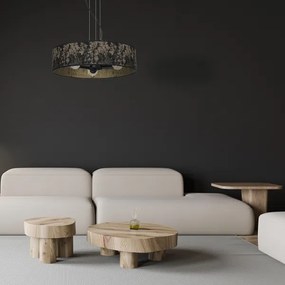 Lustră pe cablu SATINO 3xE27/60W/230V neagră/aurie